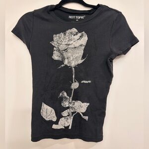 Hot Topic Black Fitted Graphic Tee